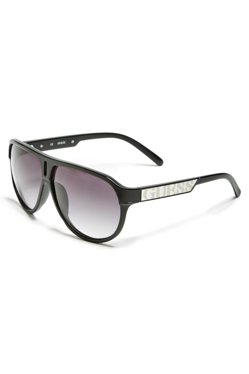 Mens' Guess Plastic Aviator Sunglasses