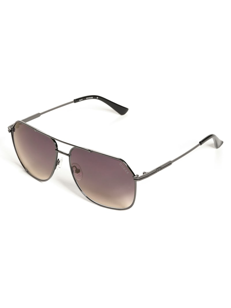 Mens' Guess Metal Navigator Sunglasses