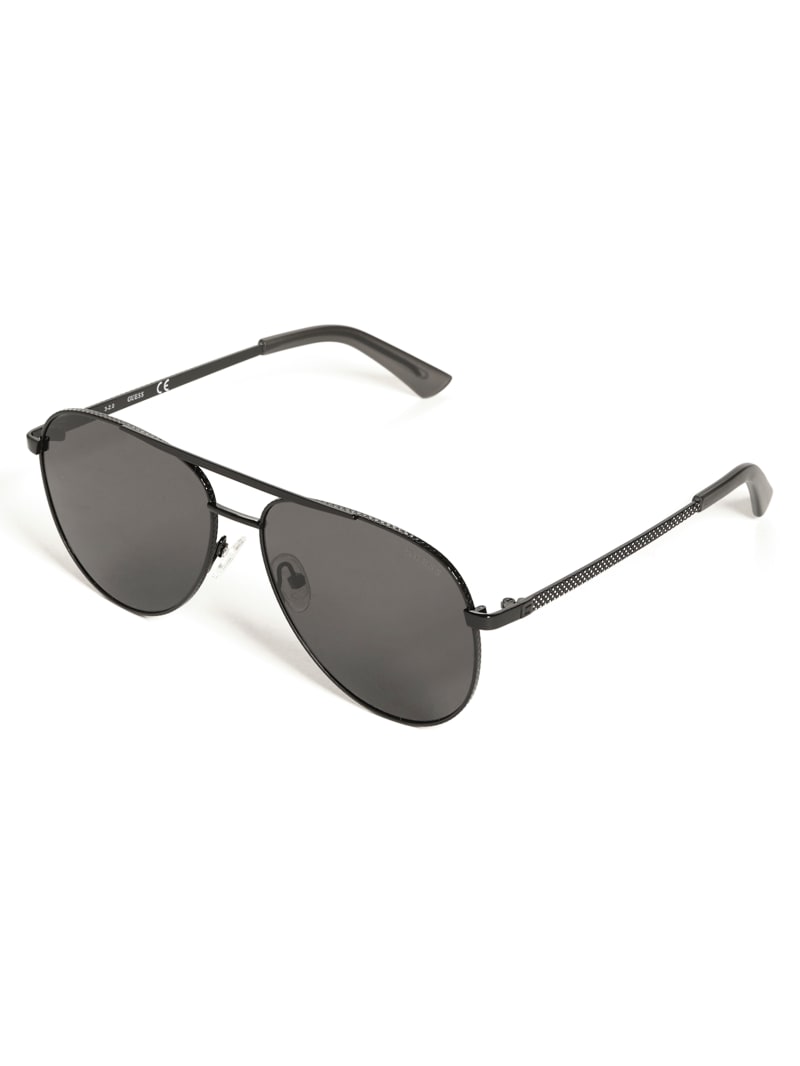 Mens' Guess Textured Metal Aviator Sunglasses