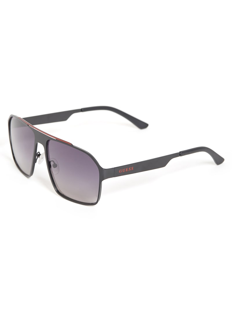 Mens' Guess Flat Aviator Metal Sunglasses