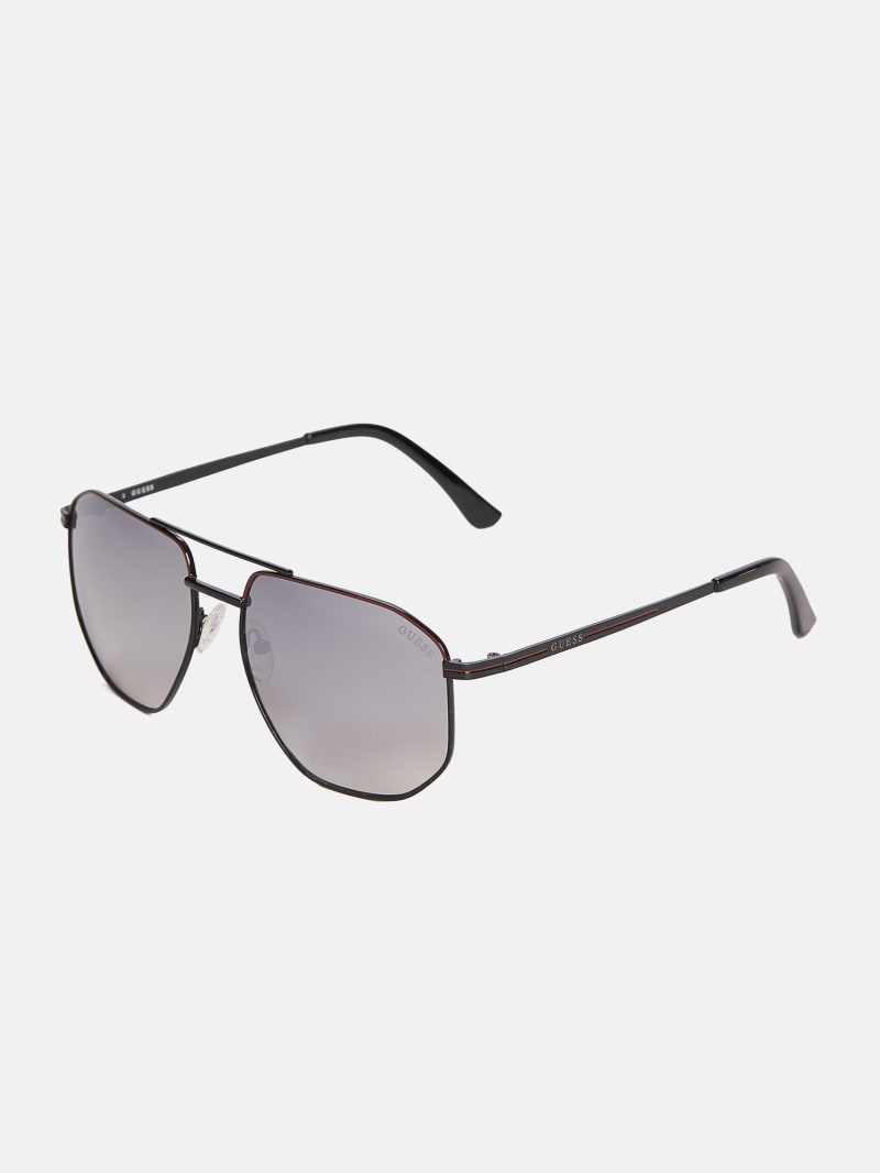 Mens' Guess Geometric Metal Navigator Sunglasses