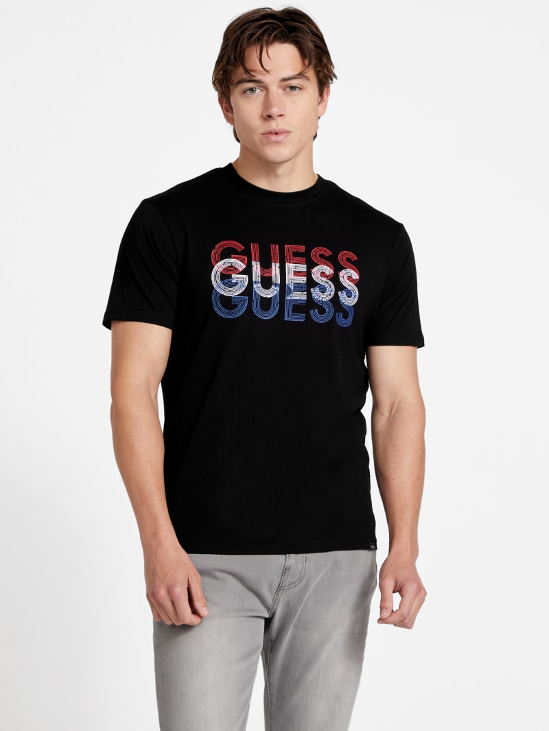 GUESS Eco Jefferson Logo MEN Tee - Black