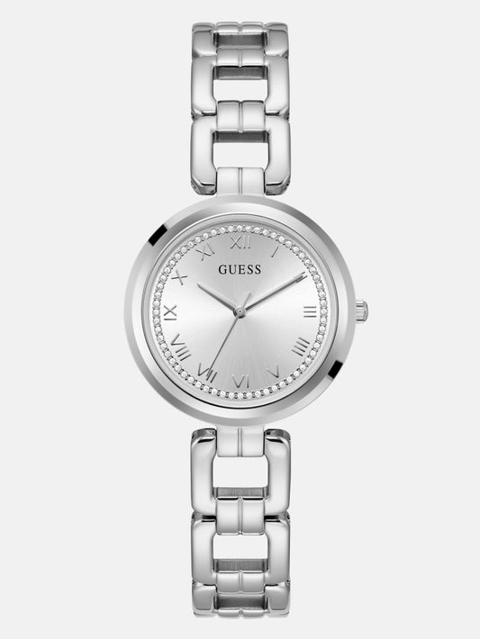 Silver-Tone Round Analog Watch