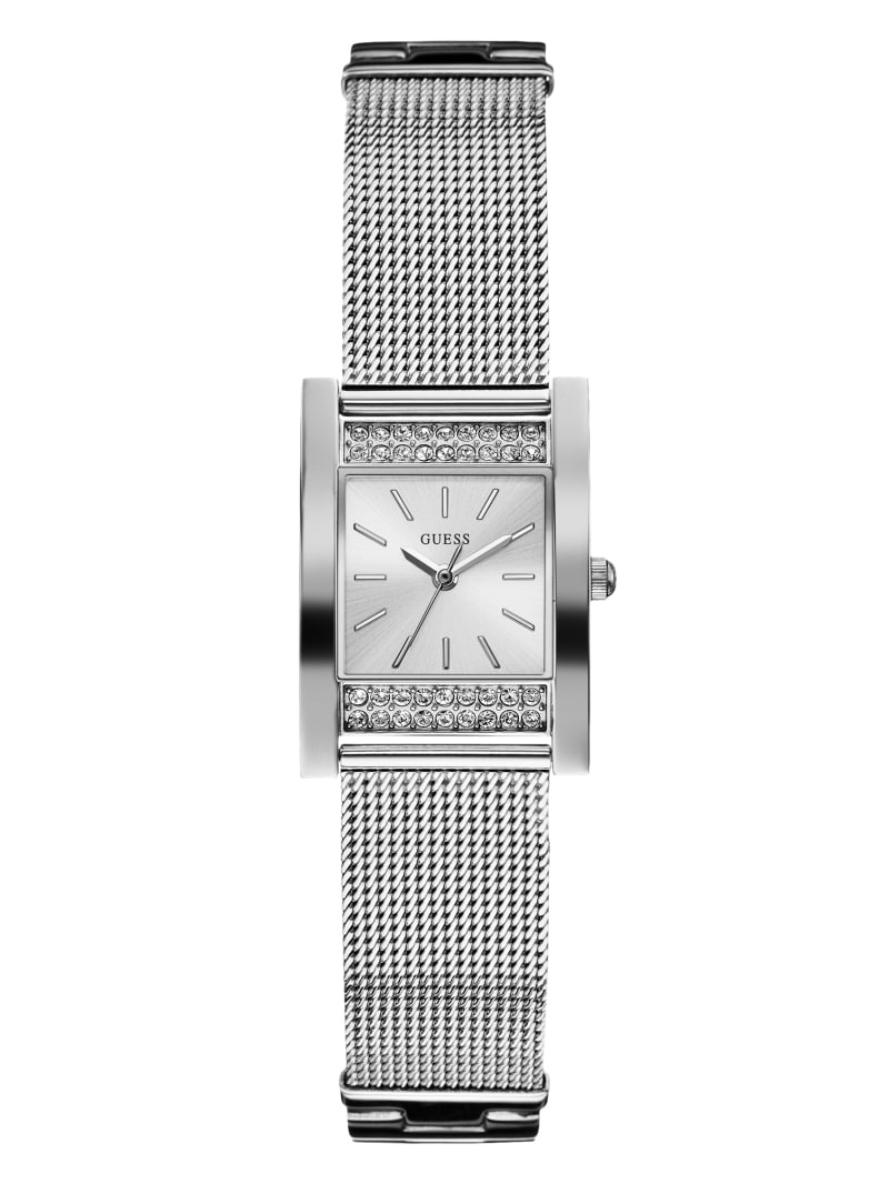 Silver-Tone Mesh Analog Watch