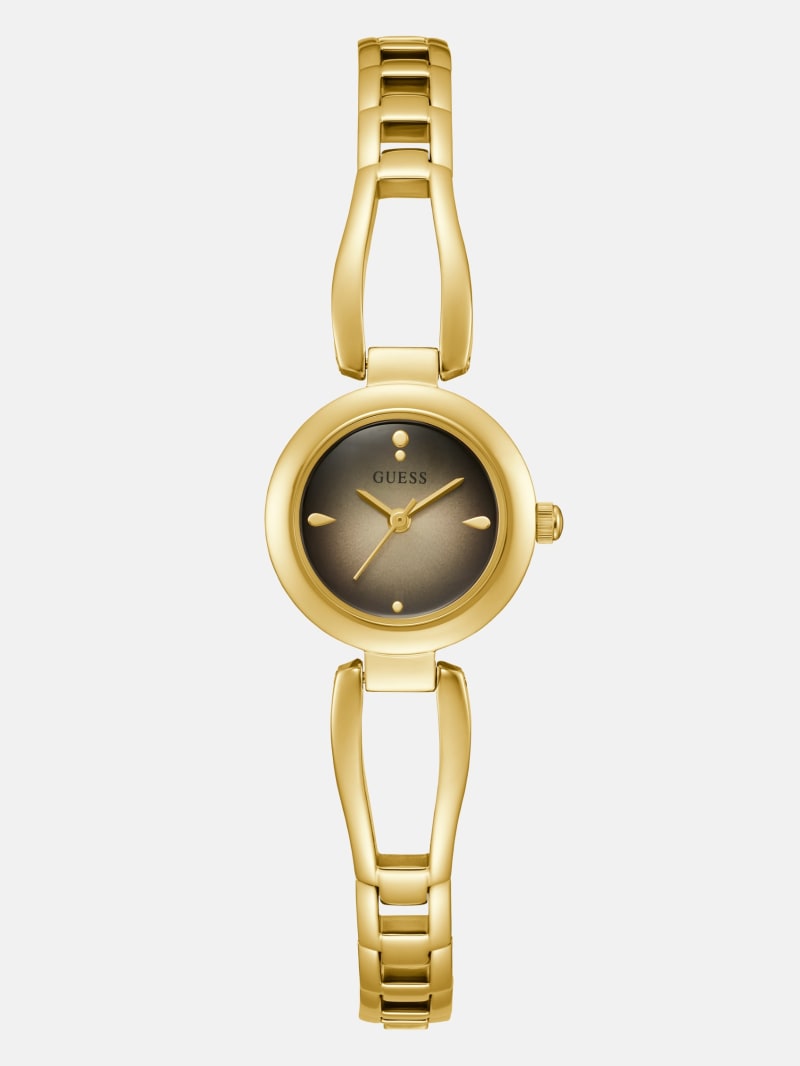 Guess Gold-Tone Cutout Bracelet Analog Watch