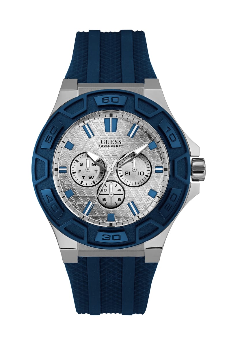 Mens' Guess Blue Multifunction Sport Watch