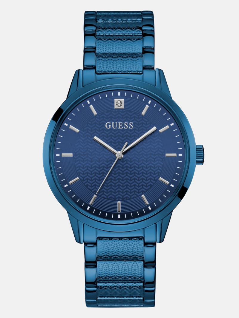 Mens' Guess Blue Analog Watch