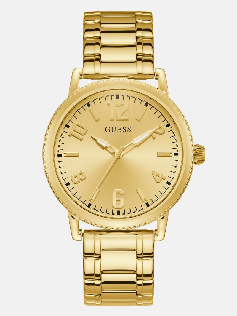 Mens' Guess Gold-Tone Analog Watch