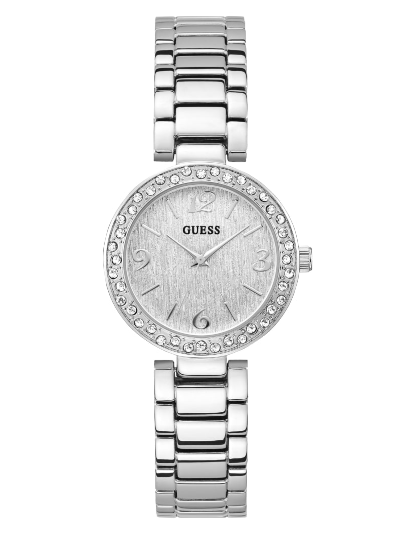 Women's Guess Rhinestone Silver-Tone Analog Watch