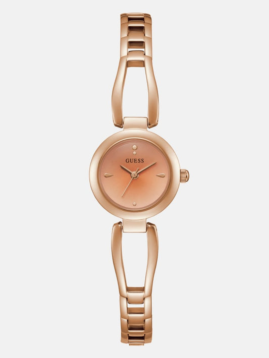 Women's Guess Rose Gold-Tone Cutout Bracelet Analog Watch