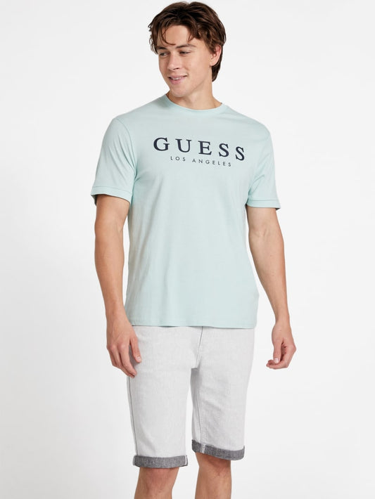 GUESS Kirk Logo Crew MEN Tee - Turquoise