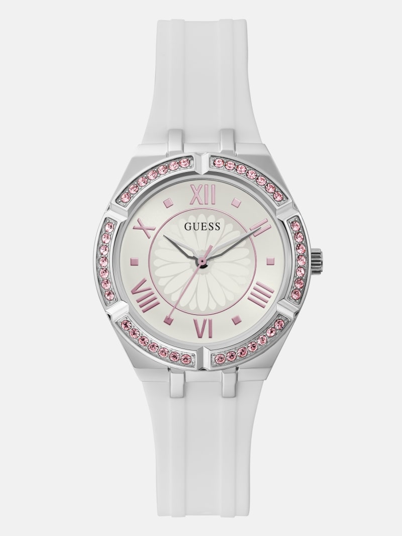 Women's Guess White Silicon Watch