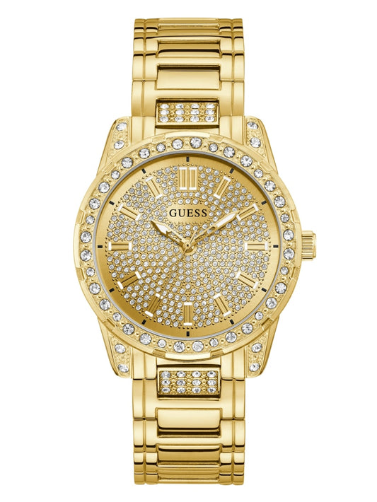 Guess Gold-Tone Rhinestone Analog Watch