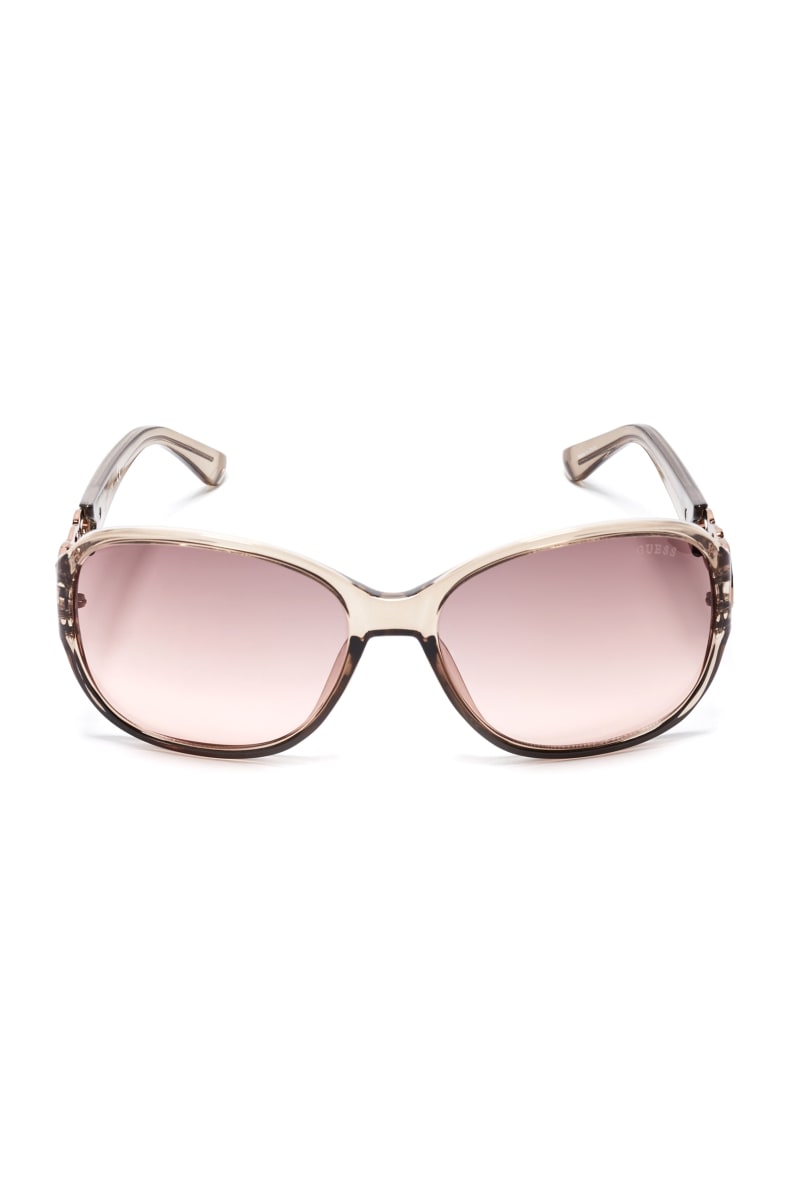 Womens' Guess Oversized Chain-Trim Sunglasses