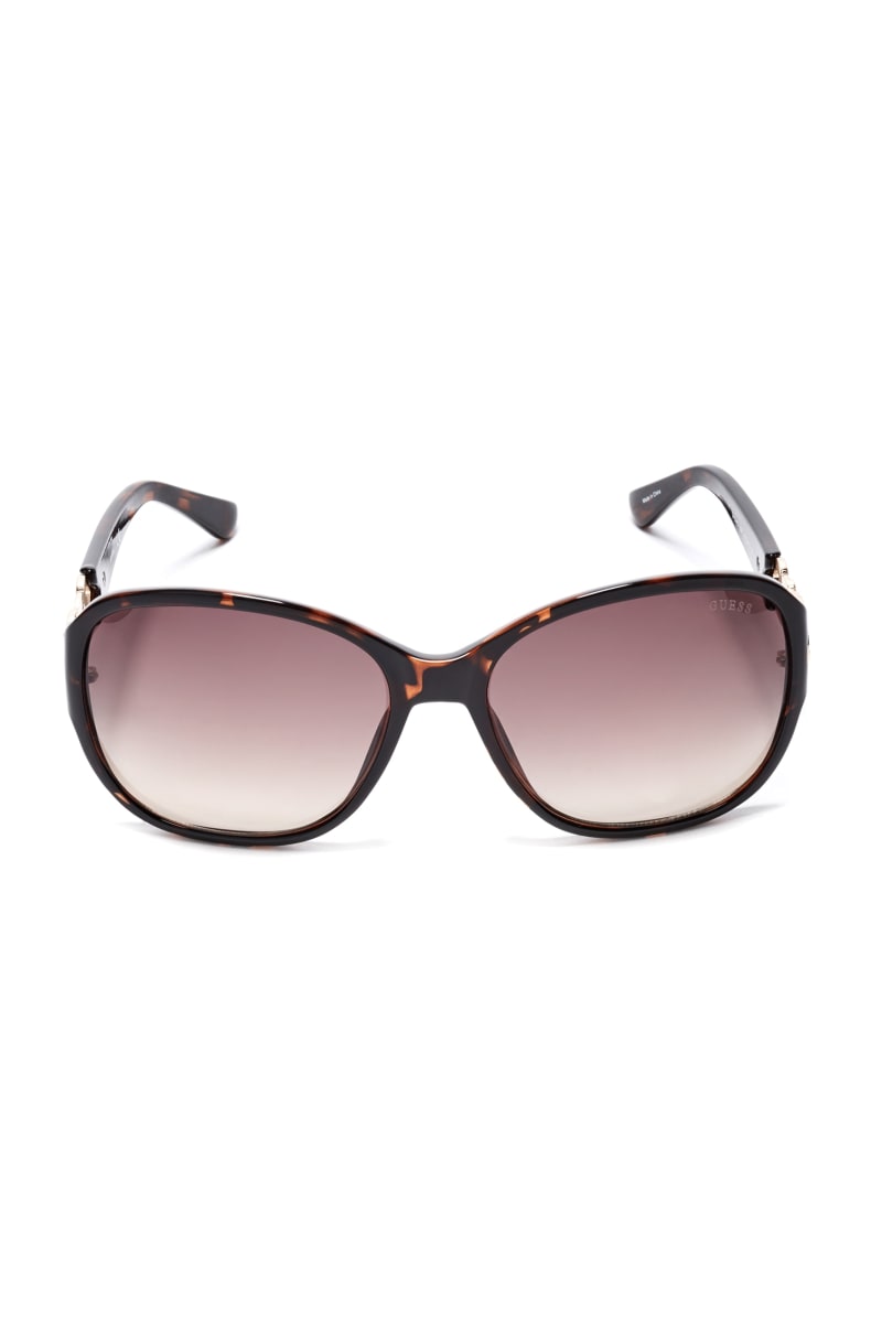 Womens' Guess Oversized Chain-Trim Sunglasses