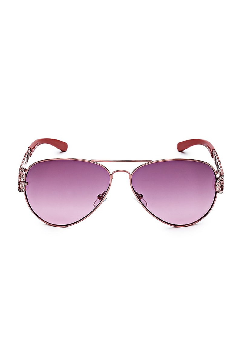 Womens' Guess Chain-Link Aviator Sunglasses