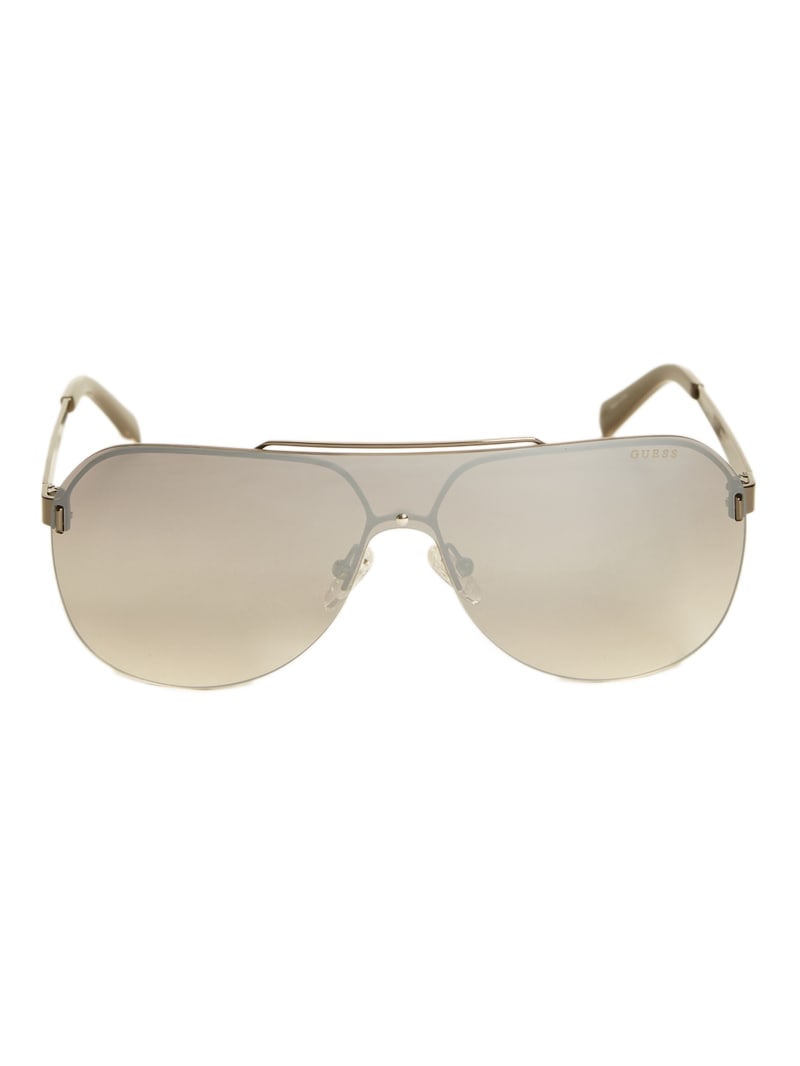 Mens' Guess Rimless Shield Sunglasses