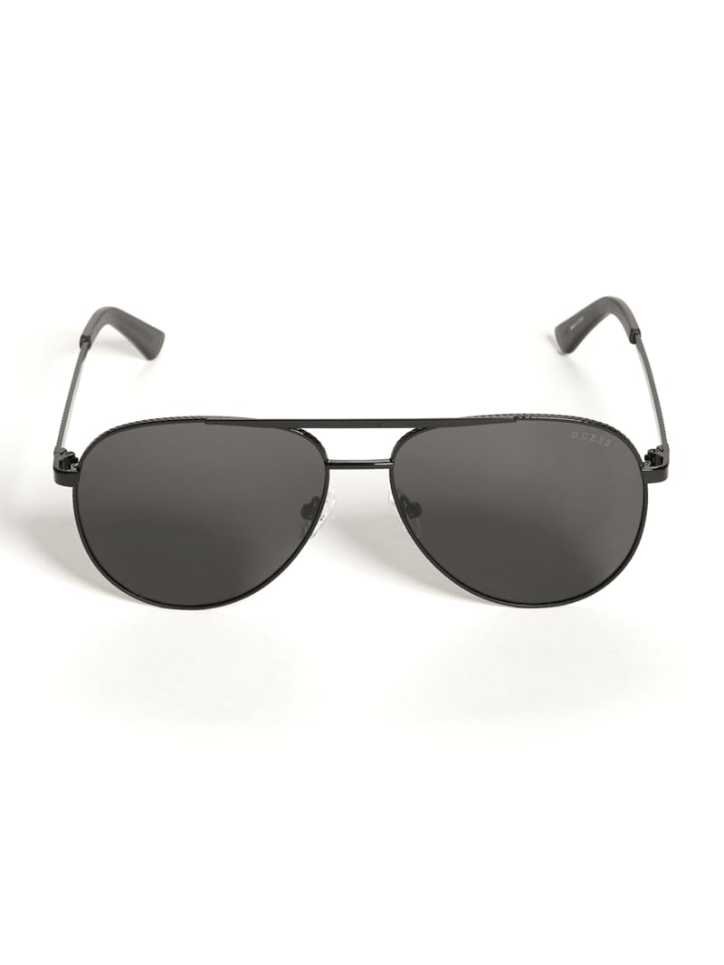 Mens' Guess Textured Metal Aviator Sunglasses