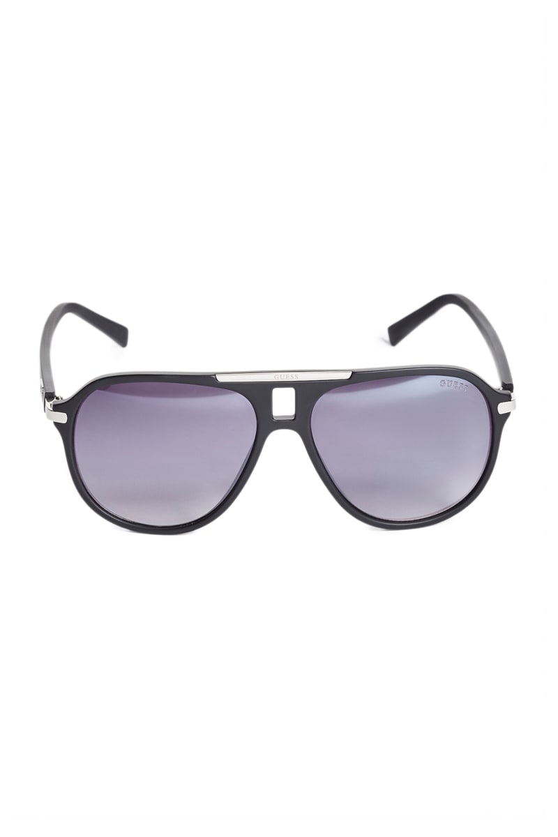 Mens' Guess Logo Matte Aviator Sunglasses