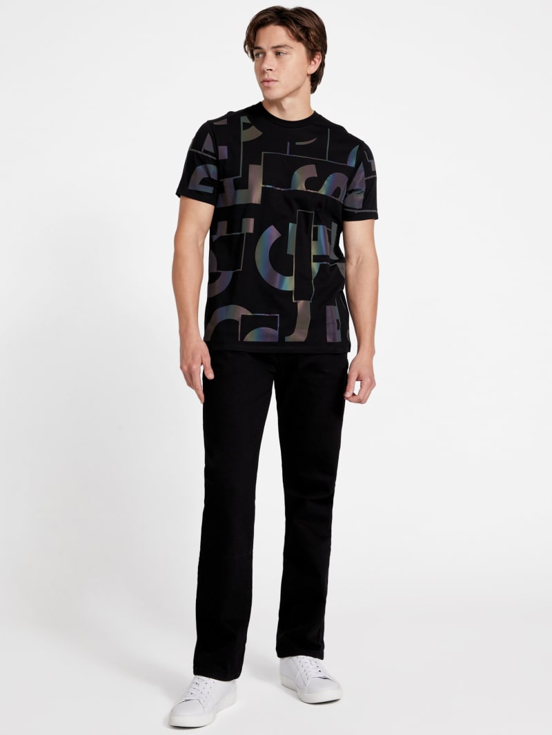 GUESS Burke Rainbow Logo MEN Tee - Black