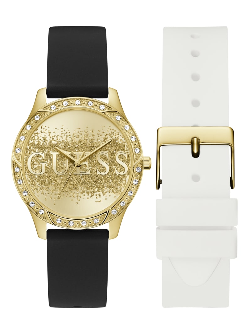 Women's Guess Gold-Tone Silicone Analog Watch Set