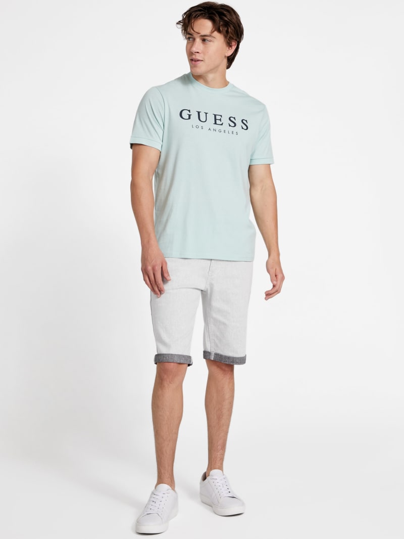 GUESS Kirk Logo Crew MEN Tee - Turquoise