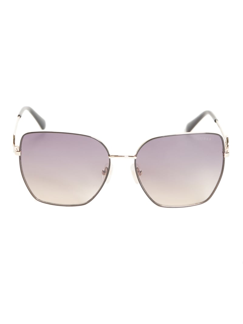 Womens' Guess Square Geometric Metal Sunglasses