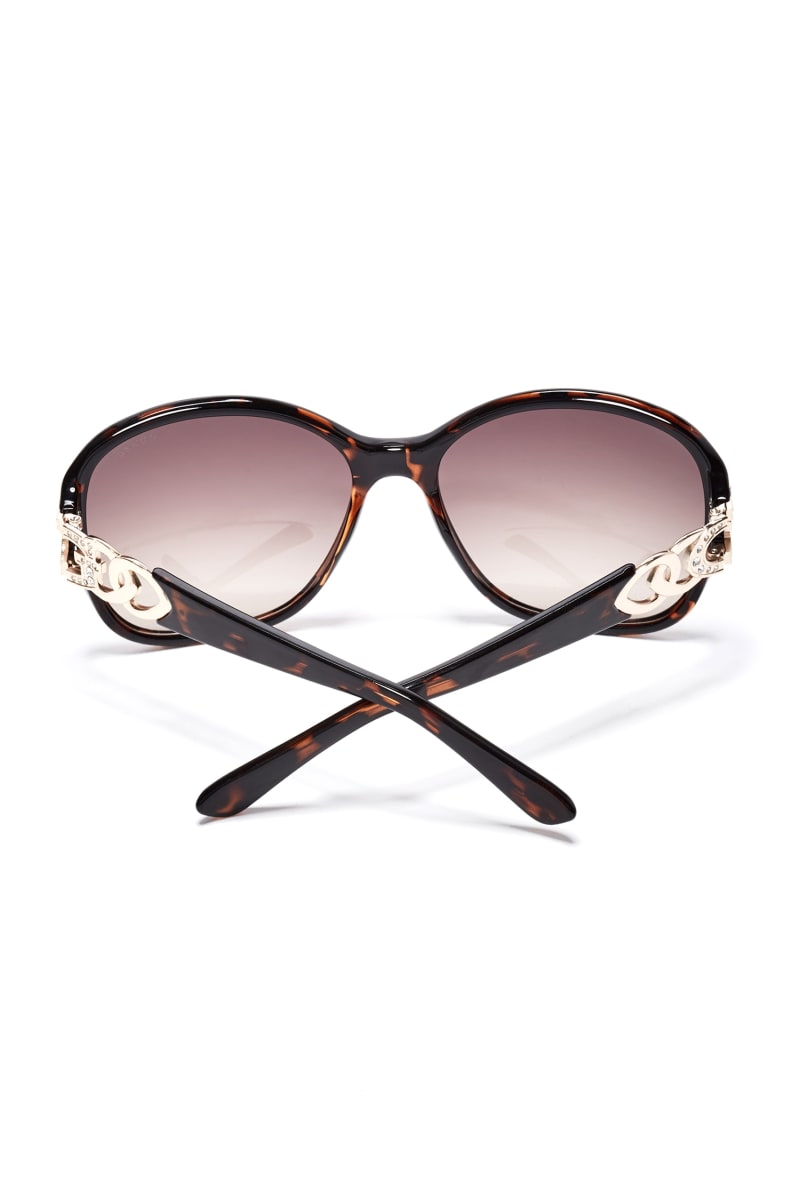 Womens' Guess Oversized Chain-Trim Sunglasses