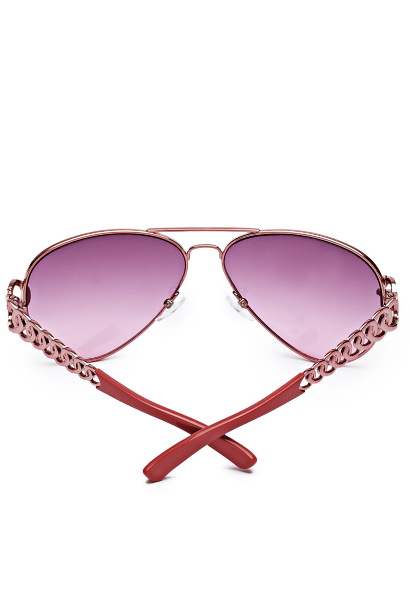 Womens' Guess Chain-Link Aviator Sunglasses