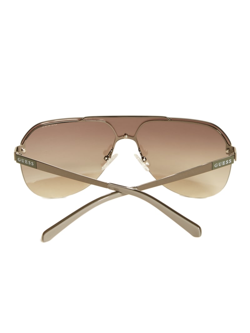 Mens' Guess Rimless Shield Sunglasses