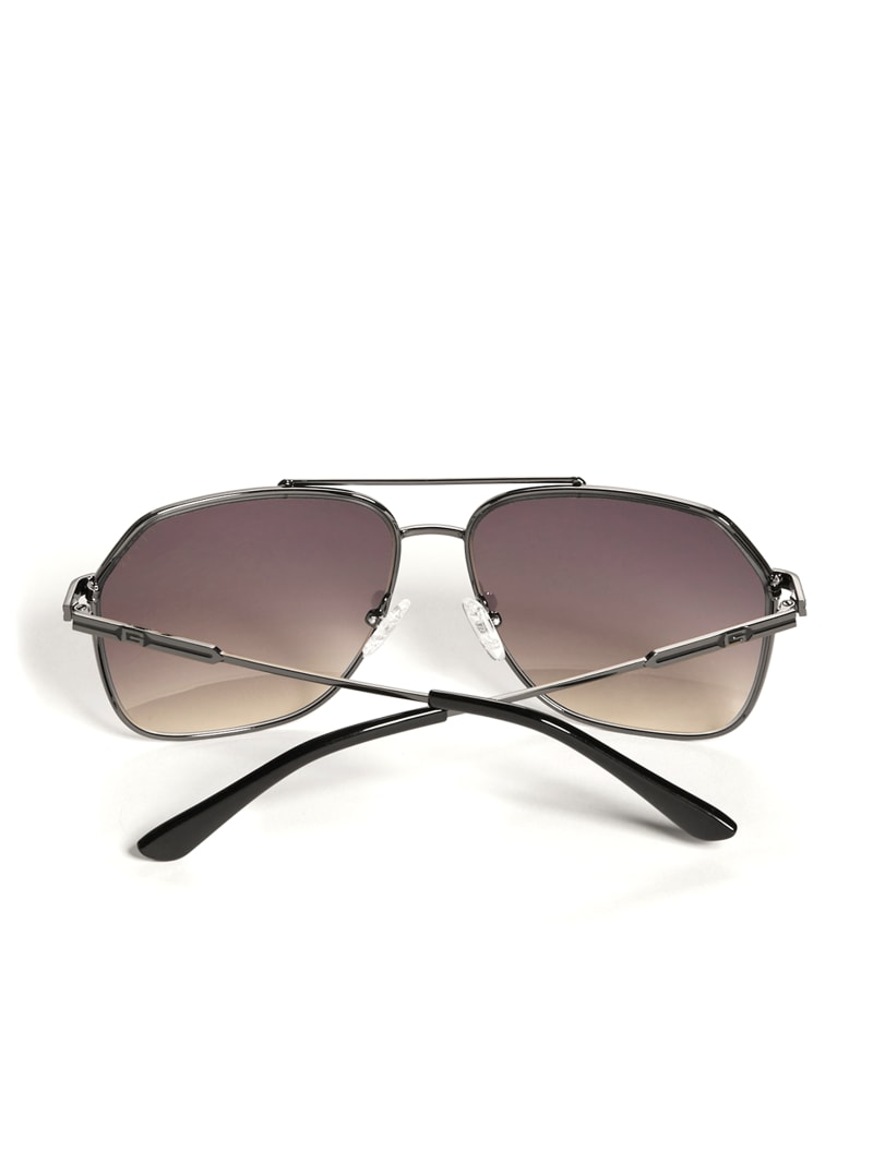 Mens' Guess Metal Navigator Sunglasses