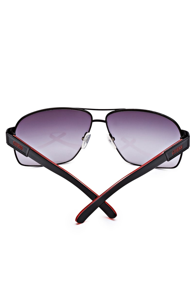 Mens' Guess Metal Navigator Sunglasses