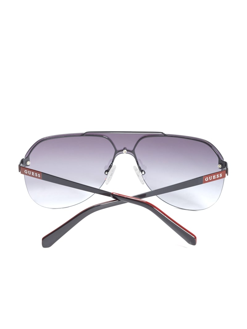 Mens' Guess Rimless Shield Sunglasses