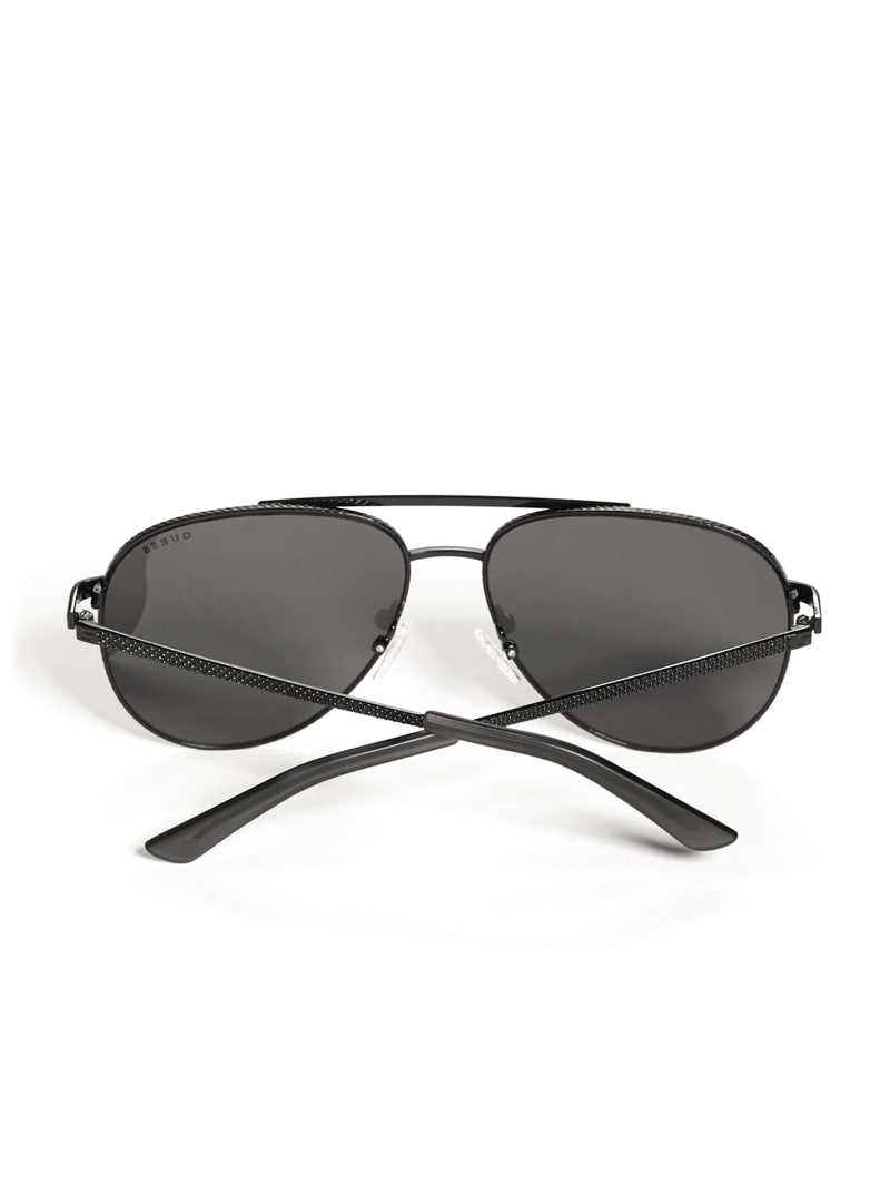 Mens' Guess Textured Metal Aviator Sunglasses