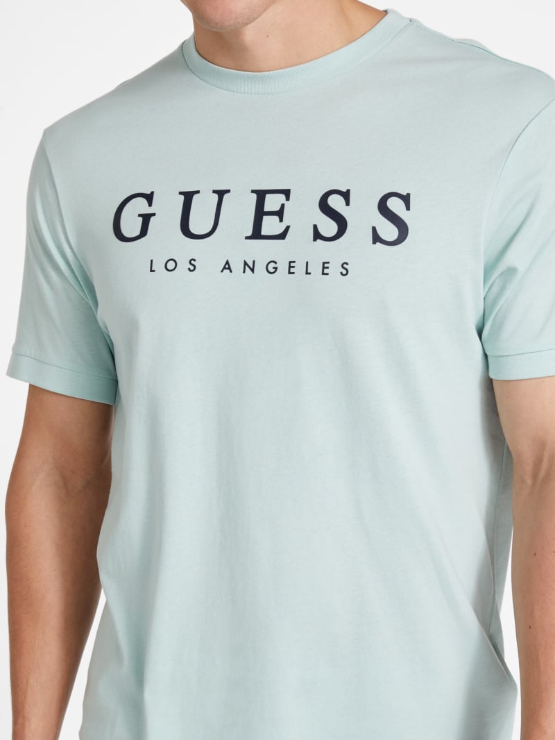 GUESS Kirk Logo Crew MEN Tee - Turquoise