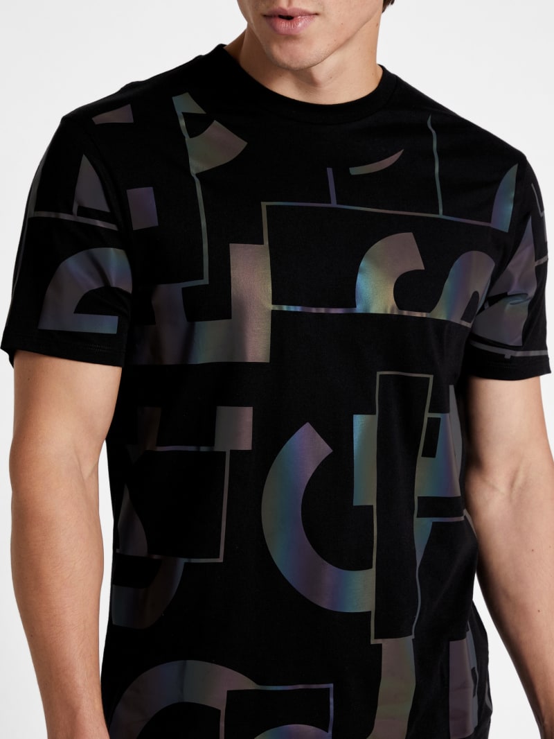 GUESS Burke Rainbow Logo MEN Tee - Black