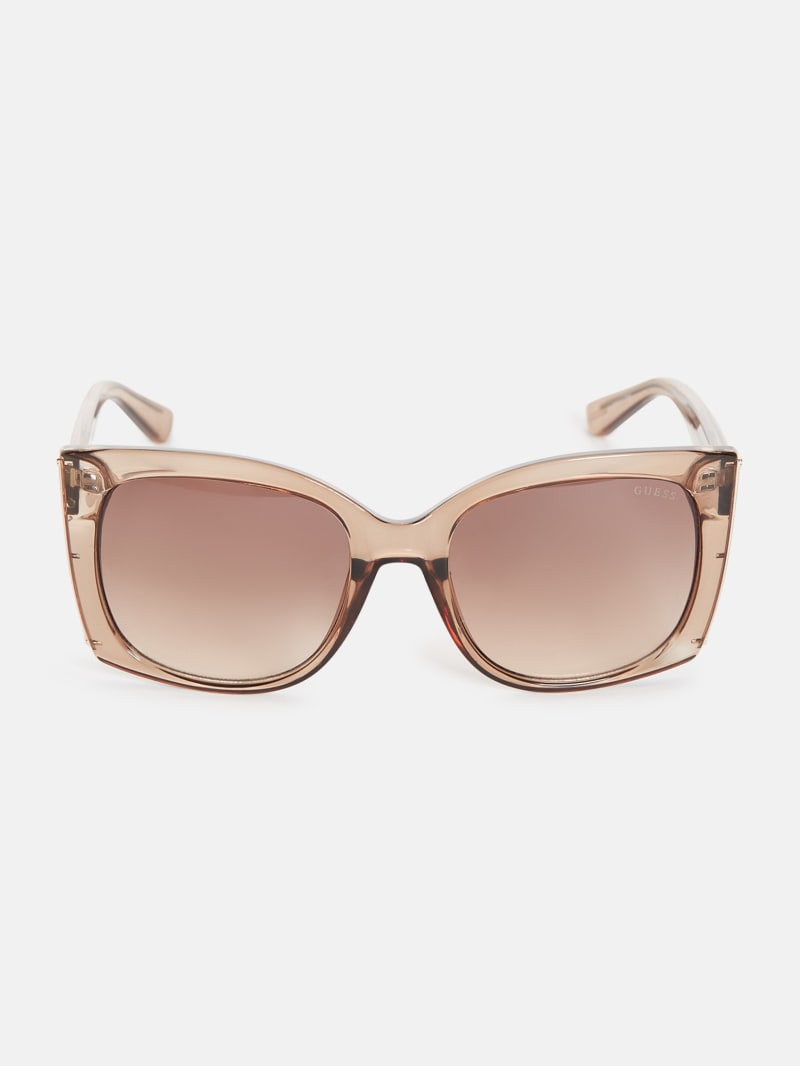 Womens' Guess Oversized Plastic Butterfly Sunglasses - Rosegold