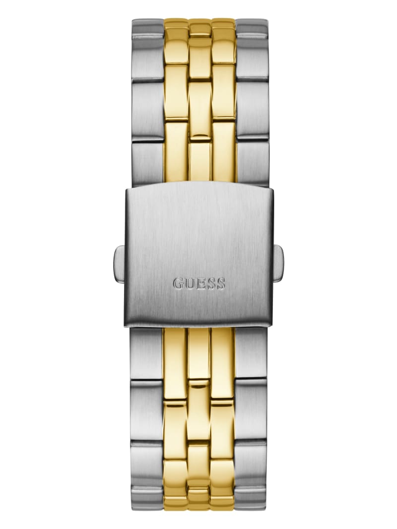 Mens' Guess Silver Gold-Tone Multifunction Watch