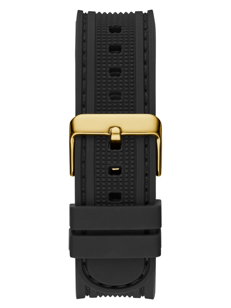 Mens' Guess Black and Gold-Tone Analog Watch