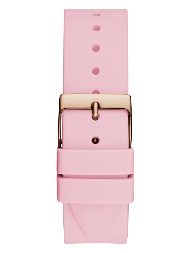 Women's Guess Rose Gold-Tone and Pink Square Analog Watch