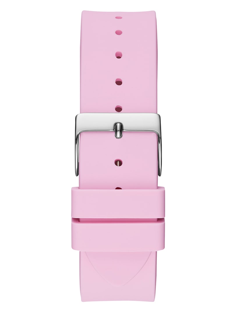 Women's Guess Pink Rhinestone Silicone Watch