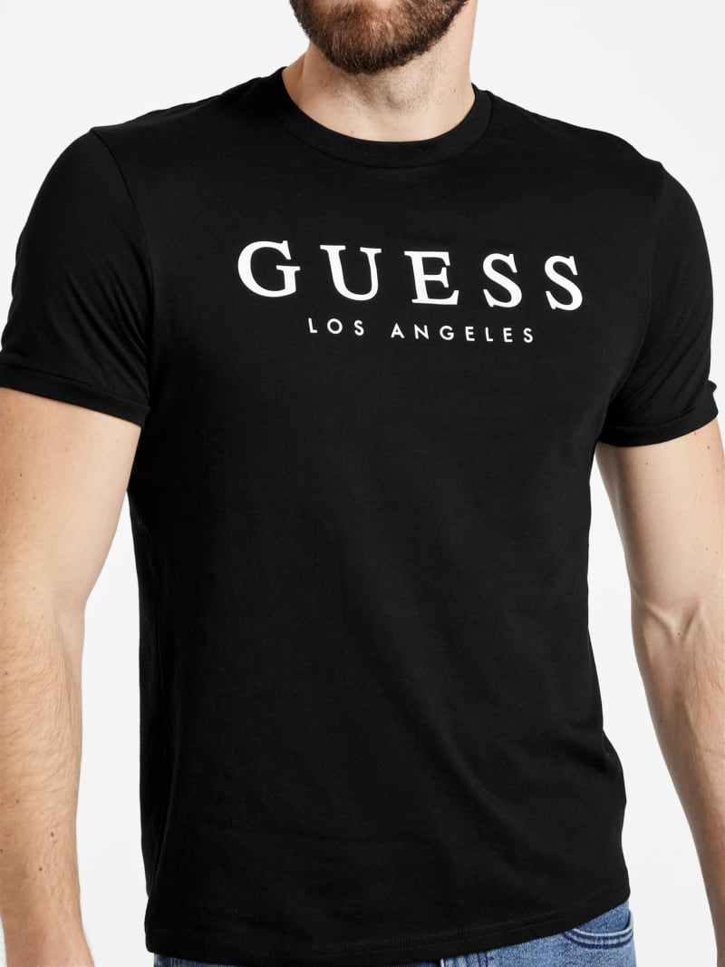 GUESS Kirk Logo Crew MEN Tee - Black