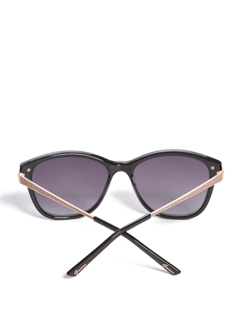 Womens' Guess Glitter Oversize Square Retro Sunglasses