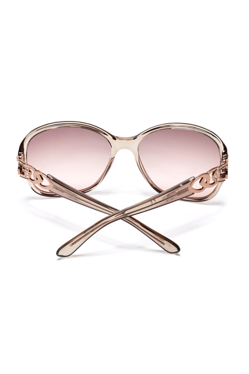 Womens' Guess Oversized Chain-Trim Sunglasses