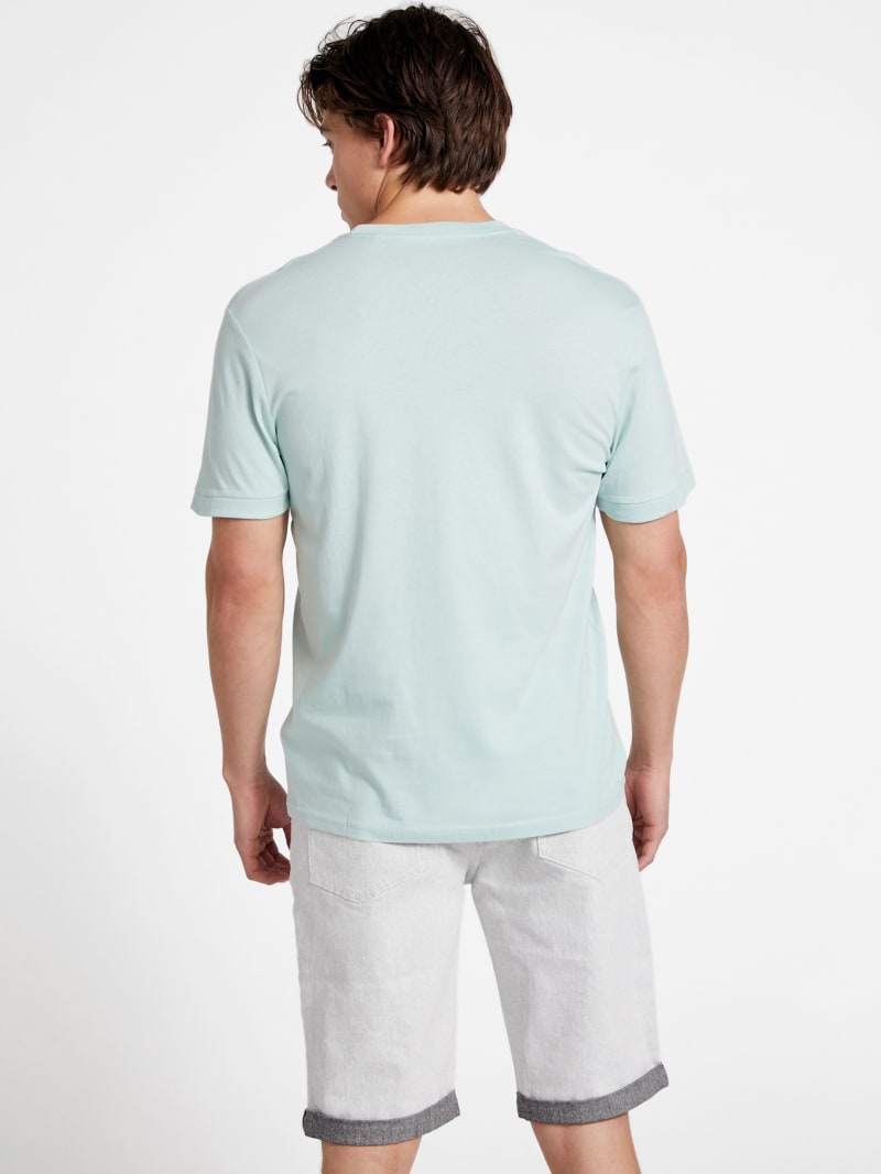 GUESS Kirk Logo Crew MEN Tee - Turquoise