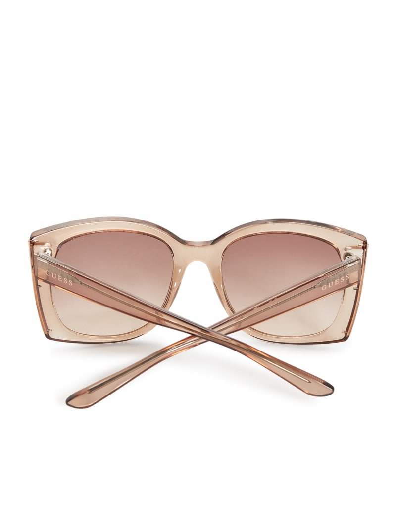 Womens' Guess Oversized Plastic Butterfly Sunglasses - Rosegold