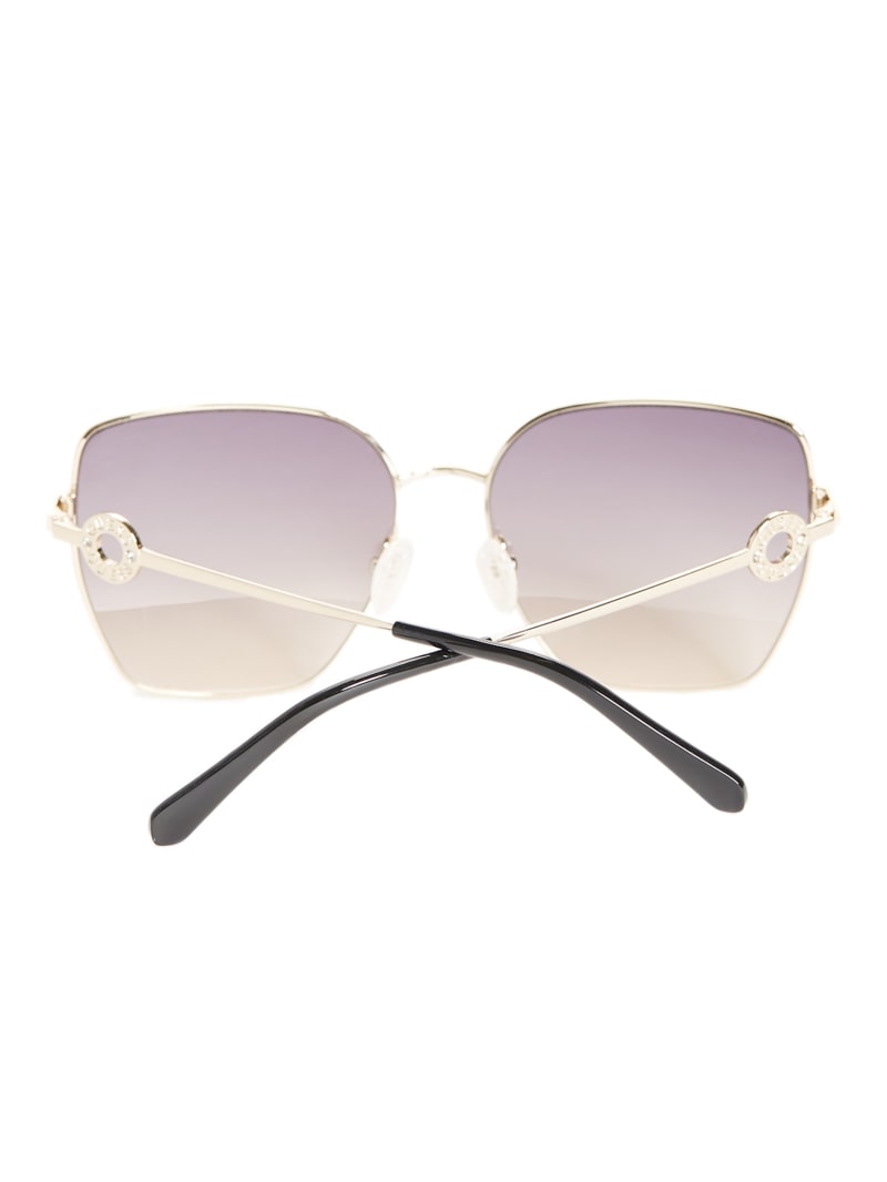 Womens' Guess Square Geometric Metal Sunglasses