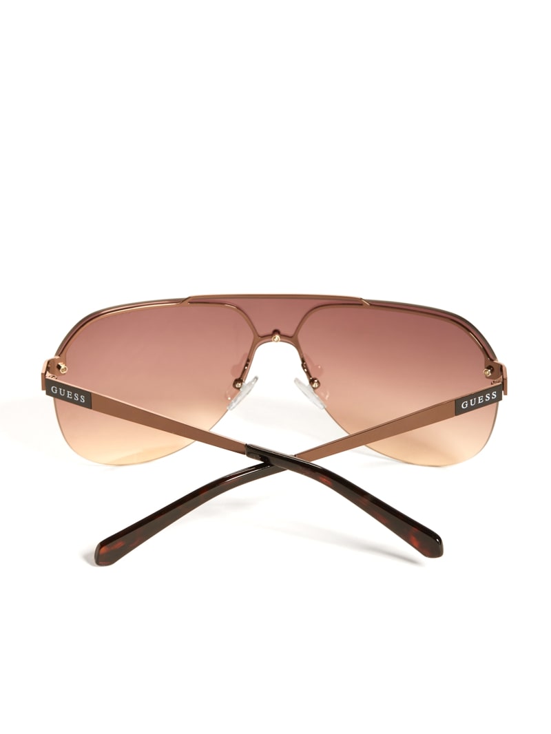 Mens' Guess Rimless Shield Sunglasses