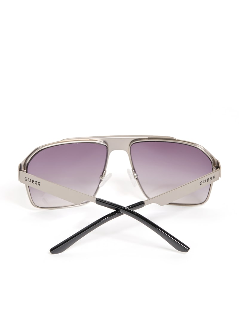 Mens' Guess Flat Aviator Metal Sunglasses