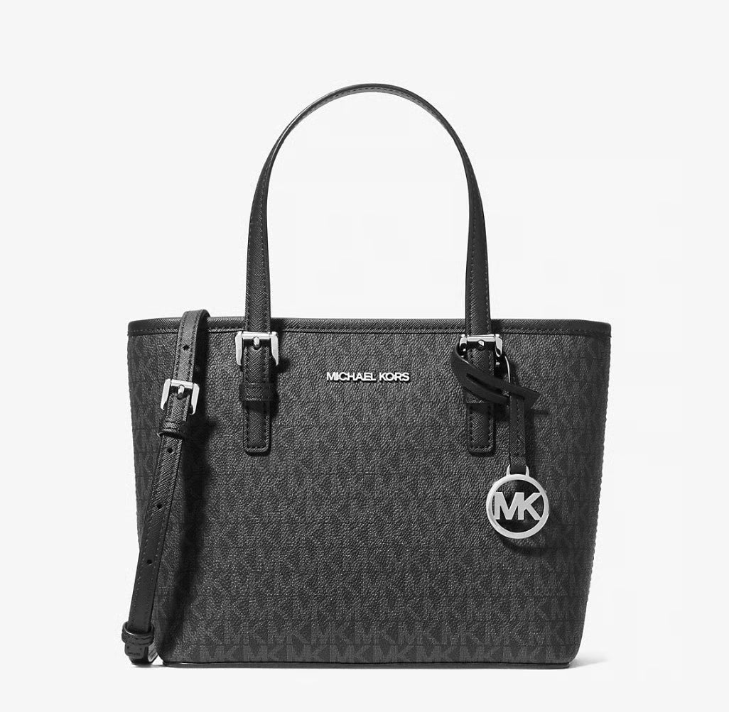 Womens' Michael kors jet set small tote black signature print Jet Set Travel